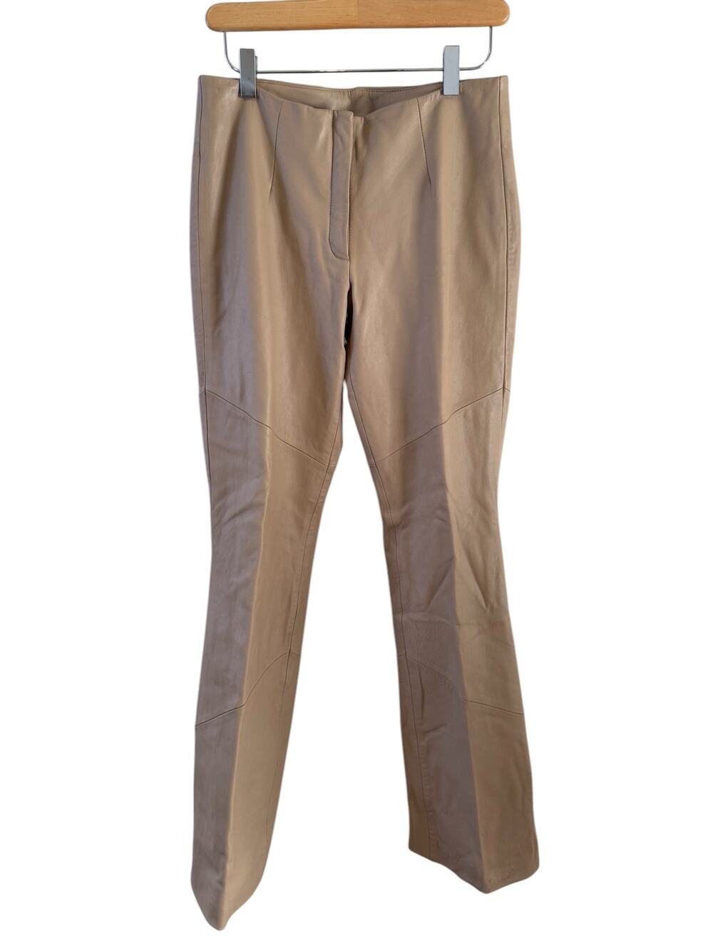 Pelle Studio Wilsons Leather Kick Flare Leg Pants Camel Tan 4